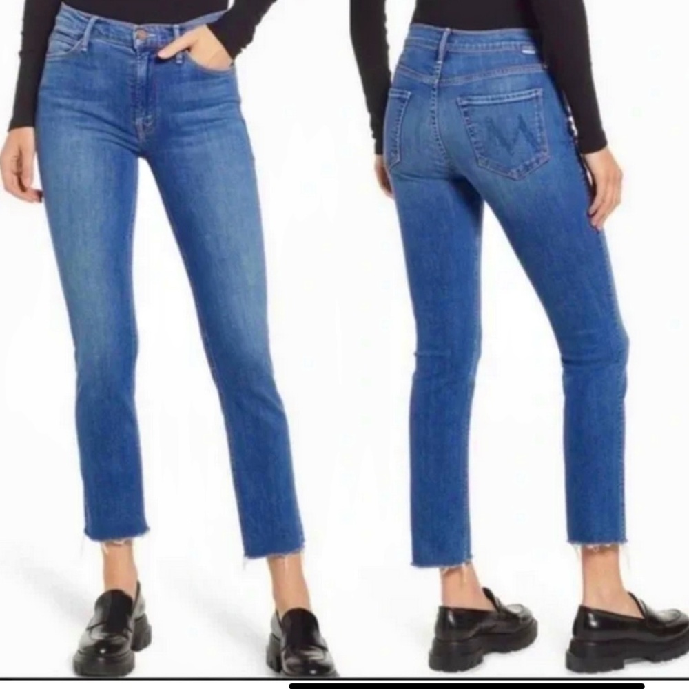 Mother jeans Mid Rise Dazzler ankle fray size 25